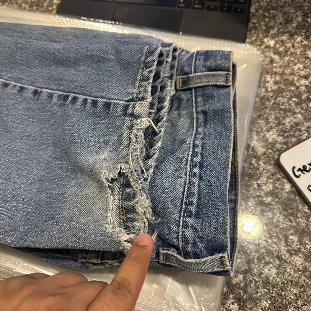 Levi's 550 Jeans Mens 36x32 Blue Relaxed Fit Baggy Wide Leg Distressed Y2K Denim